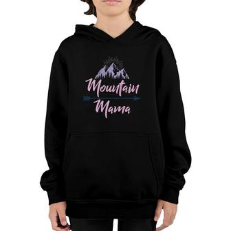 Vintage Distressed Pastel Mountain Mama Youth Hoodie | Mazezy