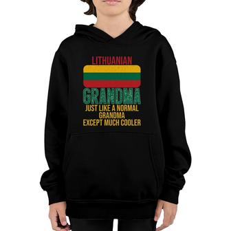 Vintage Lithuanian Grandma Lithuania Flag For Mother's Day Youth Hoodie | Mazezy