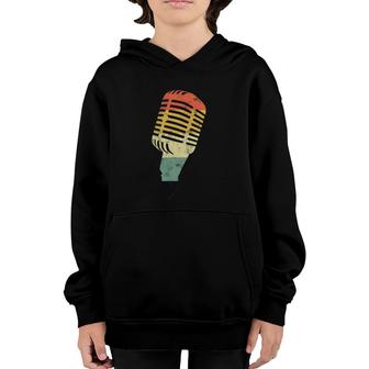 Vintage Mic Gift For Singer Actor Music Student Theatre Nerd Youth Hoodie | Mazezy