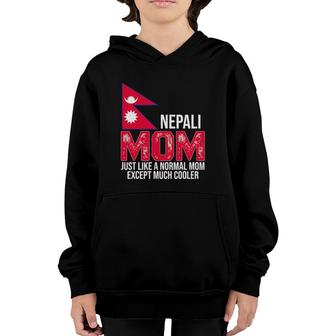 Vintage Nepali Mom Nepal Flag Design Mother's Day Youth Hoodie | Mazezy