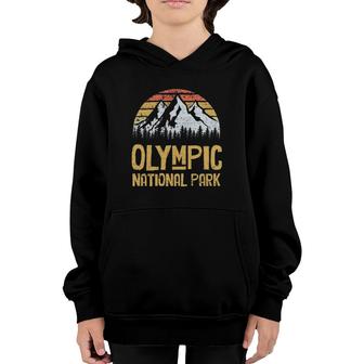 Vintage Olympic National Park Mountain Washington Youth Hoodie | Mazezy