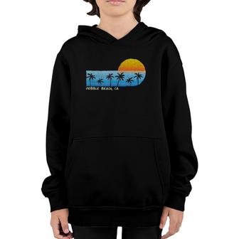 Vintage Pebble Beach, Ca Palm Trees & Sunset Beach Youth Hoodie | Mazezy