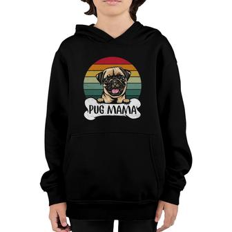 Vintage Pug Mama Dog Lover Mothers Day Gift Youth Hoodie | Mazezy
