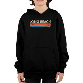 Vintage Retro Long Beach California Distressed Youth Hoodie | Mazezy