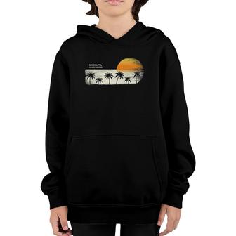 Vintage Sausalito Ca Ocean Sunset And Palm Trees Youth Hoodie | Mazezy