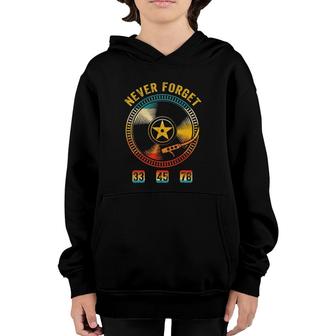 Vinyl Music Records Vintage Retro Never Forget Vinyl Youth Hoodie | Mazezy