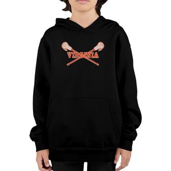 Virginia Lacrosse Lax Sticks Youth Hoodie | Mazezy