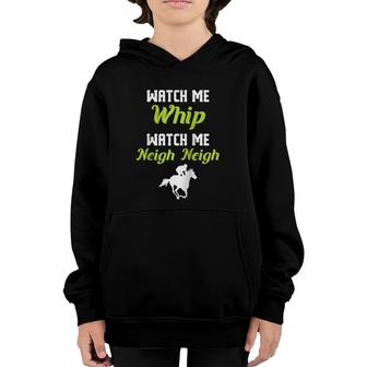 Watch Me Neigh Neigh Funny Horse Lover Raglan Baseball Tee Youth Hoodie | Mazezy
