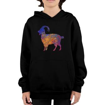 Watercolor Mountain Goat Apparel Youth Hoodie | Mazezy
