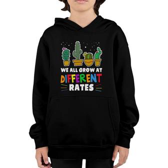 We All Grow At Different Rates Special Education Teacher Youth Hoodie | Mazezy