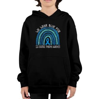 We Wear Blue For 22Q Digeorge Syndrom Awareness Rainbow Gift Youth Hoodie | Mazezy