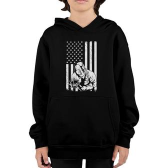 Welding Independence Day Patriotic Welder Metal Fabrication Youth Hoodie | Mazezy