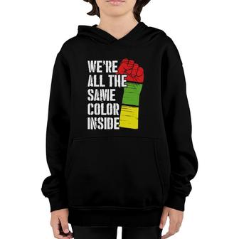 We're All The Same Color Inside Equality Activist Apparel Youth Hoodie | Mazezy