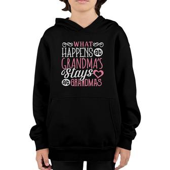 What Happens At Grandma's Stays Grandmother Nana Youth Hoodie | Mazezy