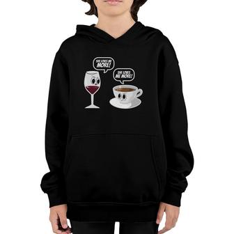 Wine Vs Coffee Funny Mother's Day Gift For Mom Youth Hoodie | Mazezy