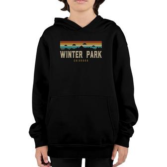 Winter Park Vintage Mountains Hiking Camping Colorado Retro Youth Hoodie | Mazezy