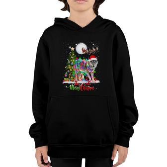 Wolf Animal Merry Christmas Animal Lover Youth Hoodie | Mazezy