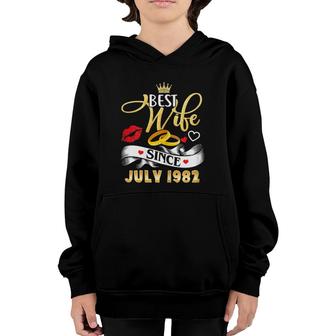 Womens 39 Wedding Anniversary Outfit Best Wife Since 1982 Ver2 Youth Hoodie | Mazezy