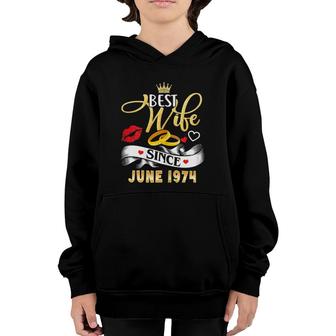Womens 47Th Wedding Anniversary Outfit Best Wife Since 1974 Ver2 Youth Hoodie | Mazezy
