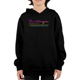 Womens 65Th Birthday 65 Years Old 65Th Vintage Retro 1956 Birthday V-Neck Youth Hoodie | Mazezy