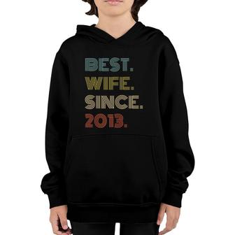 Womens 8Th Wedding Anniversary Gift Best Wife Since 2013 Ver2 Youth Hoodie | Mazezy