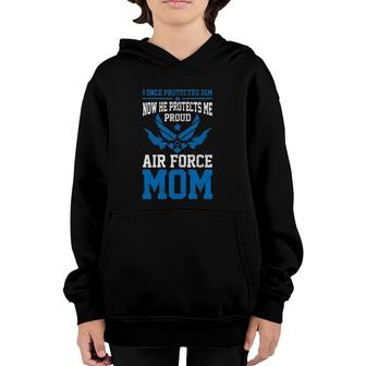 Womens Air Force Mom Pride US Usaf Son Proud Mother Gift Youth Hoodie | Mazezy