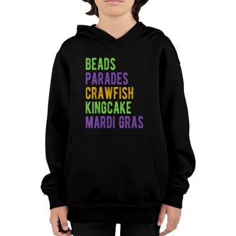 Womens Beads Parades Crawfish Kingcake, Mardi Gras Youth Hoodie | Mazezy