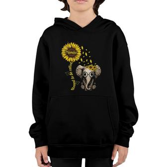 Womens Blessed To Be Called Mamaw Sunflower Elephant Hippie Youth Hoodie | Mazezy