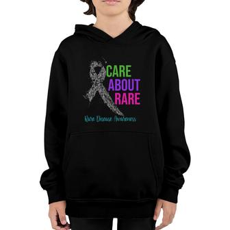 Womens Care About Rare Zebra Ribbon Rare Disease Awareness Day Youth Hoodie | Mazezy