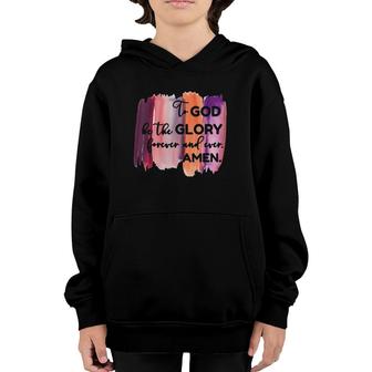 Womens Christian Faith To God Be The Glory Forever V-Neck Youth Hoodie