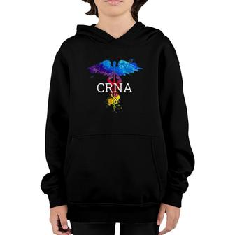 Womens Crna Gift Certified Registered Nurse Anesthetist Caduceus V-Neck Youth Hoodie | Mazezy