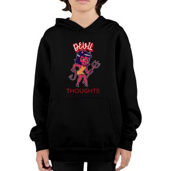 Womens Devil Thoughts Vintage She-Devil Cute Graphics Youth Hoodie | Mazezy