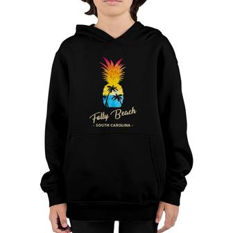Womens Folly Beach Souvenir Pineapple - South Carolina Youth Hoodie | Mazezy UK