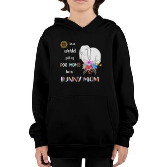 Womens Funny Be A Mini Lop Bunny Rabbit Mom V-Neck Youth Hoodie | Mazezy