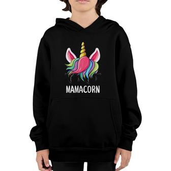 Womens Funny Mother Unicorn Face With Sunglasses Mom Gift Mamacorn Youth Hoodie | Mazezy
