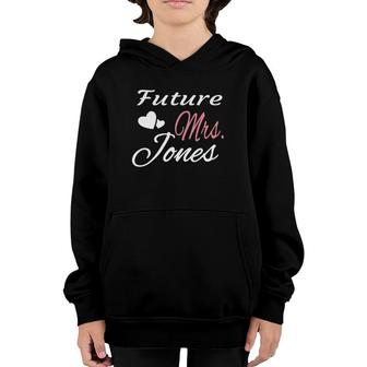 Womens Future Mrs Jones Bride Wife Bridal Shower Engaged Youth Hoodie | Mazezy
