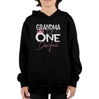 Womens Grandma Of Miss Onederful 1St Birthday Girl Party Matching Youth Hoodie | Mazezy