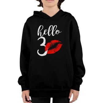 Womens Hello 30 Red Lip Kisses Birthday Gift For Mom Grandma Youth Hoodie | Mazezy