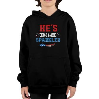 Womens He's My Sparkler Hers And His 4Th Of July Matching Couples Youth Hoodie | Mazezy AU