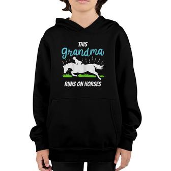Womens Horse Riding Grandma Gift Funny Horse Lovers Grandmother Youth Hoodie | Mazezy