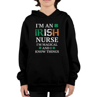 Womens Magical Irish Nurse Funny St Patrick's Day Youth Hoodie | Mazezy
