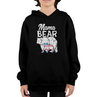 Womens Mama Bear Transgender Trans Pride Flag Transexual Lgbt Gift Youth Hoodie | Mazezy