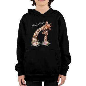 Womens Mama Giraffe New Mom Mommy Gift For Mother's Day Youth Hoodie | Mazezy