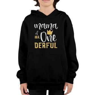Womens Mama Of Mr Onederful 1St Birthday First One-Derful Matching Youth Hoodie | Mazezy