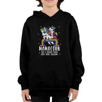 Womens Mamacorn Like A Mama Only More Awesome Unicorn Mom Bday Gift V-Neck Youth Hoodie | Mazezy
