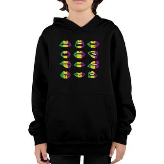Womens Mardi Gras Lips Mouth New Orleans Carnival Party Women Gift Youth Hoodie | Mazezy