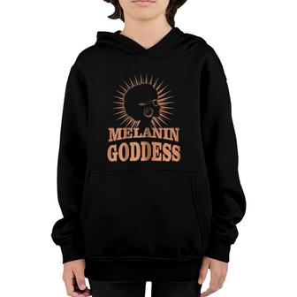 Womens Melanin Goddess Afro Pro Black African American Youth Hoodie | Mazezy