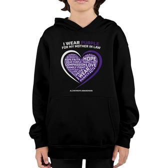 Womens Mom Products Purple Mother In Law Alzheimer's Awareness Youth Hoodie | Mazezy