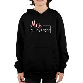 Womens Mr & Mrs Always Right Matching Couple S Outfits For 2 Ver2 Youth Hoodie | Mazezy