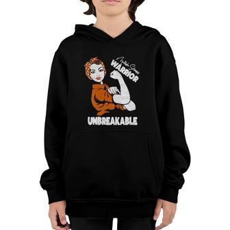 Womens Ms Awareness Multiple Sclerosis Unbreakable Warrior Youth Hoodie | Mazezy